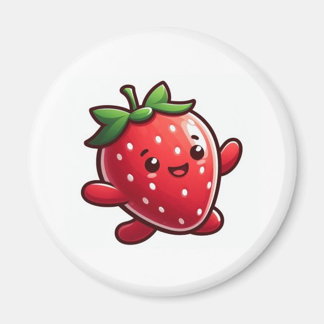 Imán de Fresa para tu Refrigerador (Frente)