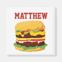 Imán de Frigorífico de Cheeseburger Doble Personal