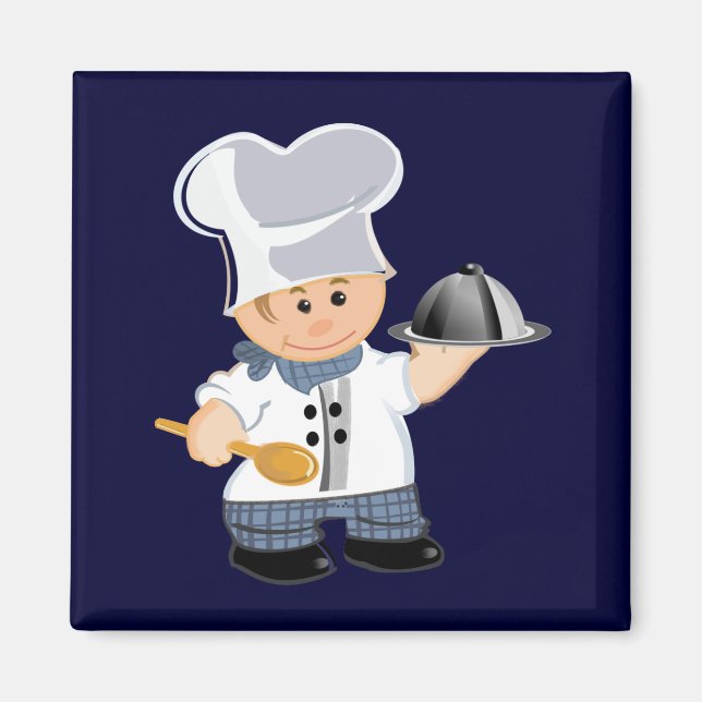imán de frigorífico lindo con chef (Frente)