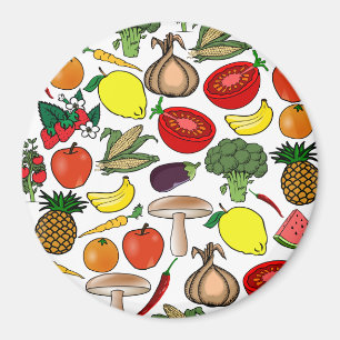 Imán de frutas y verduras, grande