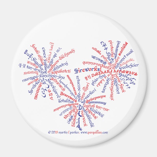 Imán de Fuegos Artificiales Típicos de Estados Uni (Frente)
