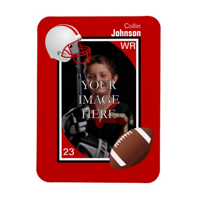 Imán de fútbol personalizado (Vertical)