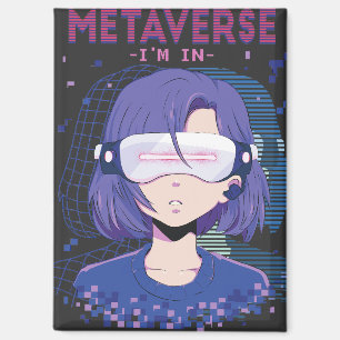 Imán de gafas de realidad virtual de chica anime