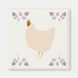 Imán de Gallina y Hierbas de Cerafolio Rústico