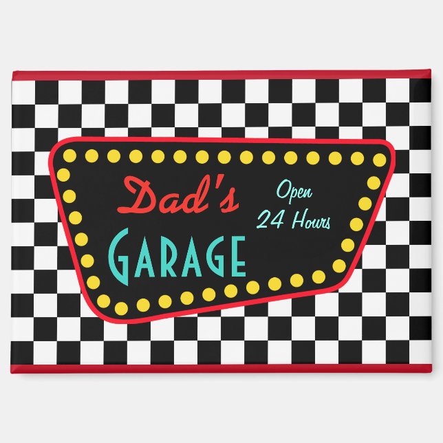 Imán de Garage de Papá Retro (Anverso)