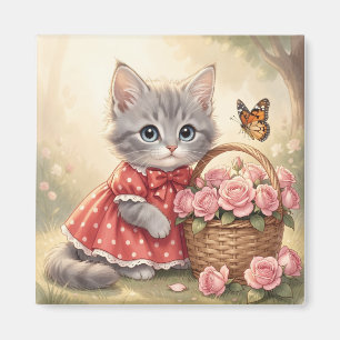 imán de gatito adorable
