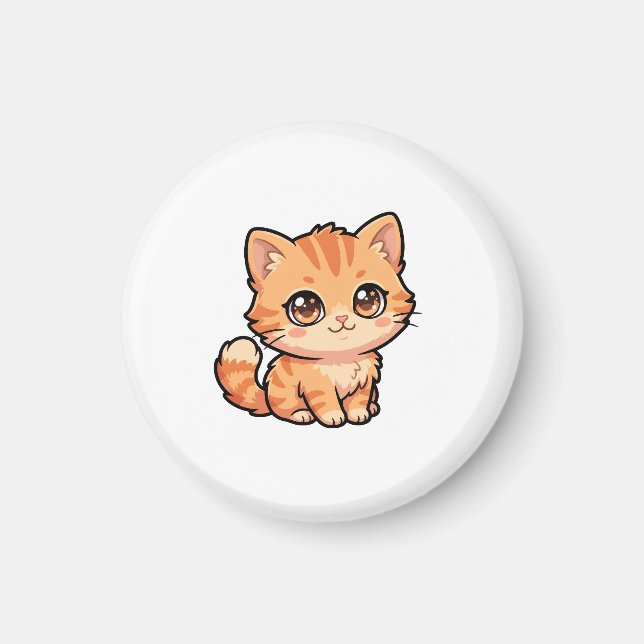 Imán de gatito atigrado naranja lindo (Frente)
