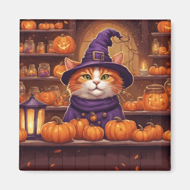 imán de gato de halloween #10 (Frente)