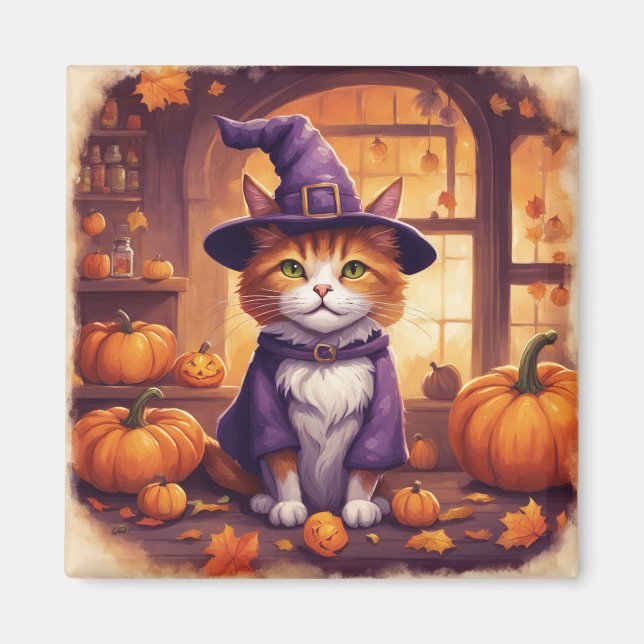 imán de gato de halloween #8 (Frente)