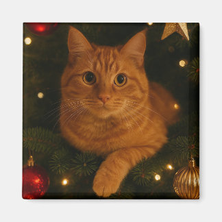Imán de gato de Navidad
