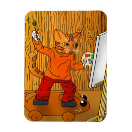 Imán de gato del pintor de artista