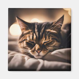 Imán de gato durmiendo