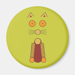 imán de gato naranja
