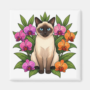 imán de gato siamés orquídea