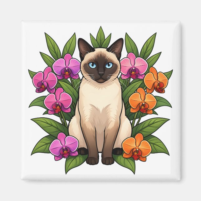 imán de gato siamés orquídea (Frente)