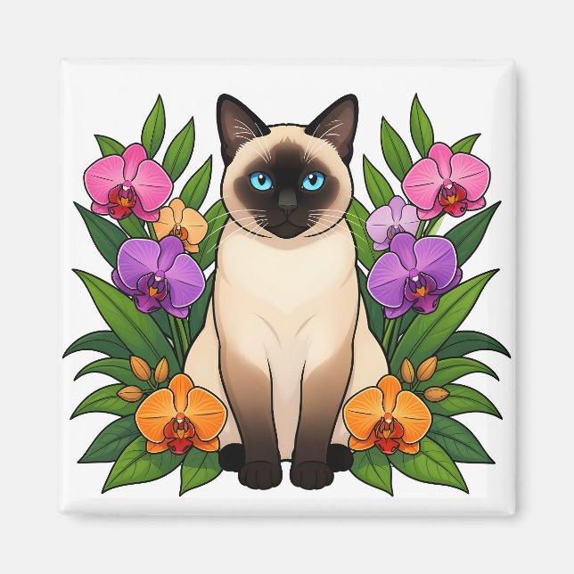 imán de gato siamés tropical (Frente)