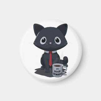 Imán de gato trabajador número uno