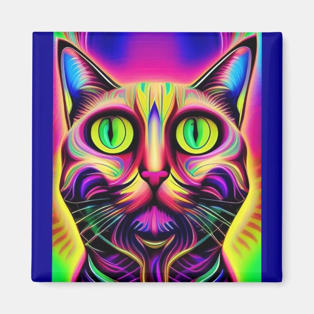 imán de gatos curiosos (Frente)