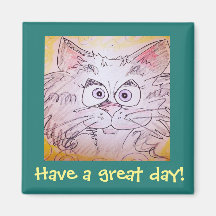 imán de gatos de ojos grandes - azul