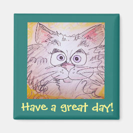 imán de gatos de ojos grandes - azul