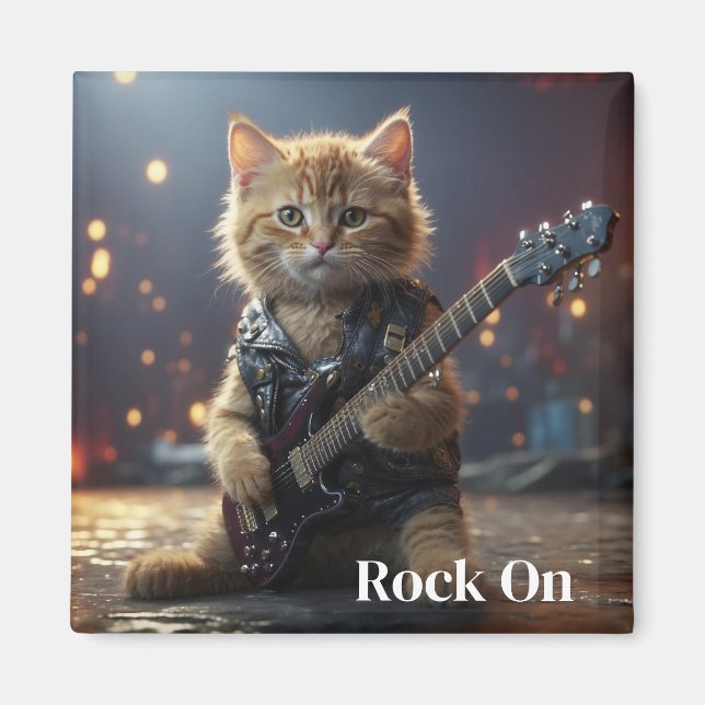 imán de gatos de Rocker (Frente)