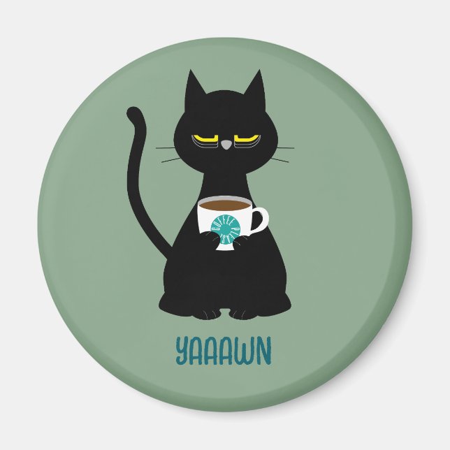 Imán de gatos dormido de YAAAWN (Frente)