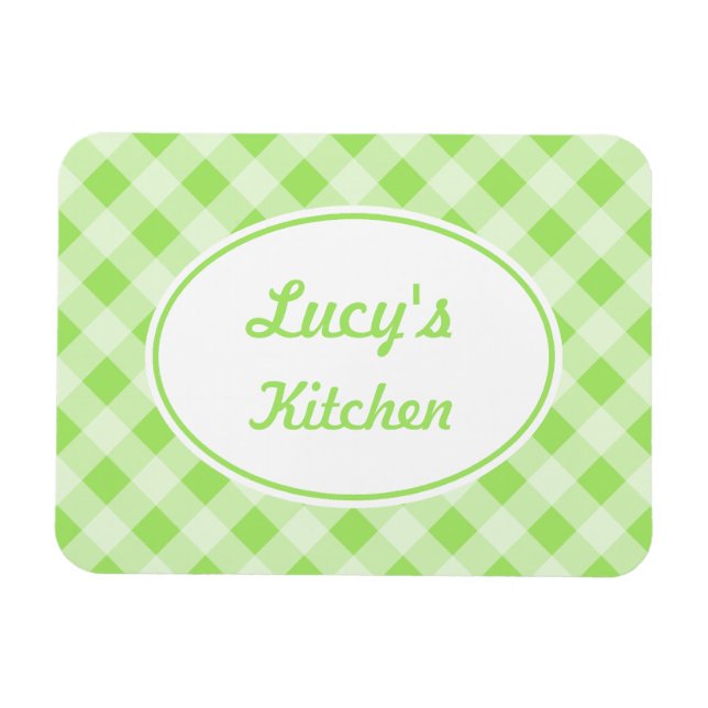 Imán de Gingham Personalizado (Horizontal)