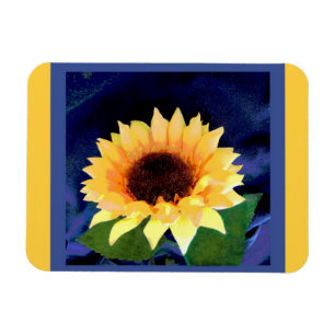 imán de girasol amarillo y azul