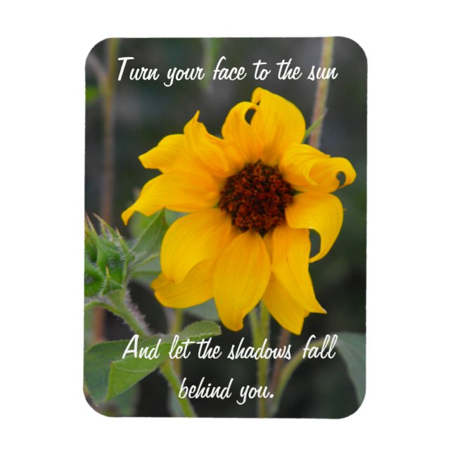 Imán de girasol con cotización (Vertical)
