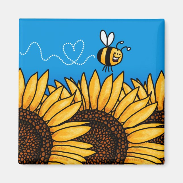 imán de girasol para rastro de abeja (Frente)