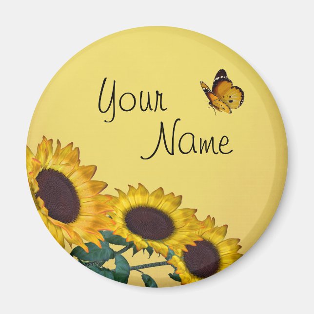 Imán De girasol y mariposa (Frente)