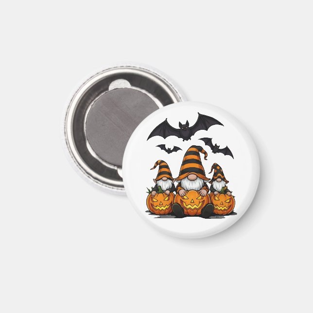 Imán de Gnomo de Halloween (Anverso/Reverso)