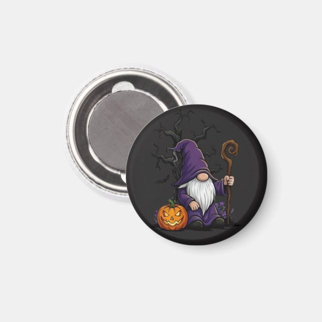 Imán de Gnomo de Halloween (Anverso/Reverso)