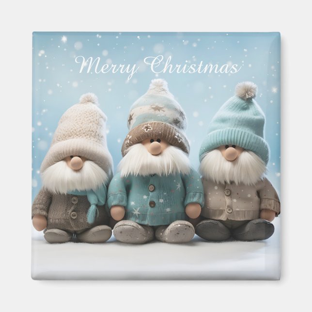 Imán de Gnomo de Navidad Adorable (Frente)