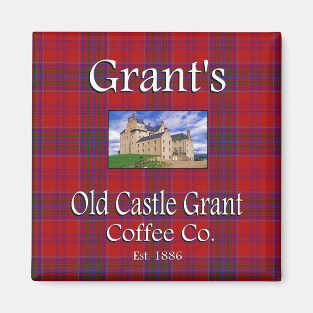 Imán de Grant's Old Castle Grant Coffee Co. (Frente)