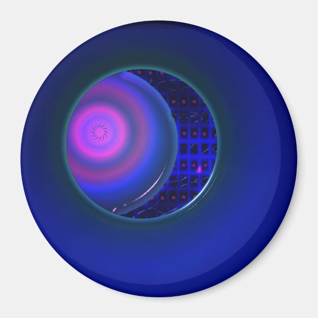 Imán de Grosgrain Rojo Azul (Frente)