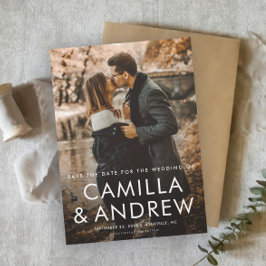 Imán de guardar la fecha de boda con foto simple