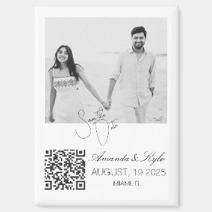 Imán de guardar la fecha de boda editable con foto
