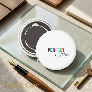 Imán de guión elegante con pareja perfecta diseño