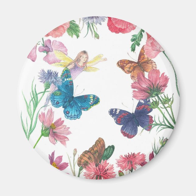 Imán de hadas de flores encantadoras (Frente)