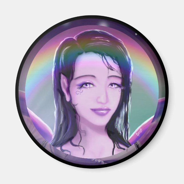 Imán de hadas de lluvia púrpura (Frente)