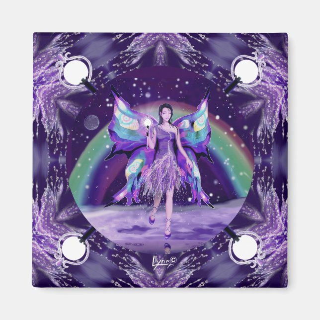 Imán de hadas de lluvia púrpura (Frente)
