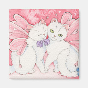 Imán de hadas de los gatitos del corazón