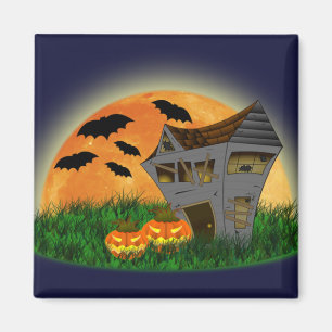 Imán de Halloween de la casa encantada