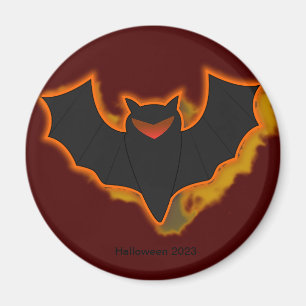 Imán de Halloween de Murciélago Espeluznante Tem