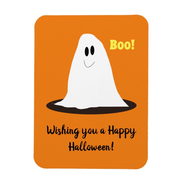 Imán de Halloween fantasma sonriente (Vertical)
