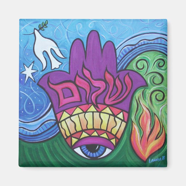 Imán de Hamsa de la Paz (Frente)