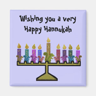 Imán de Hannukah Menorah de las ardillas