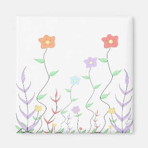 Imán de hermosas flores silvestres