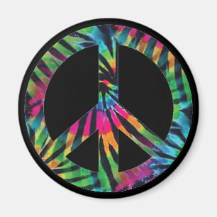 Imán de hippie de signo de paz de arcoíris